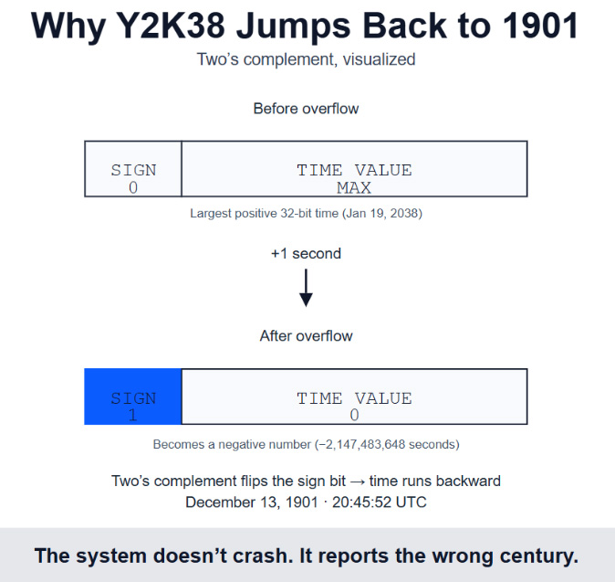 Why Y2K38 Jumps Back to 1901