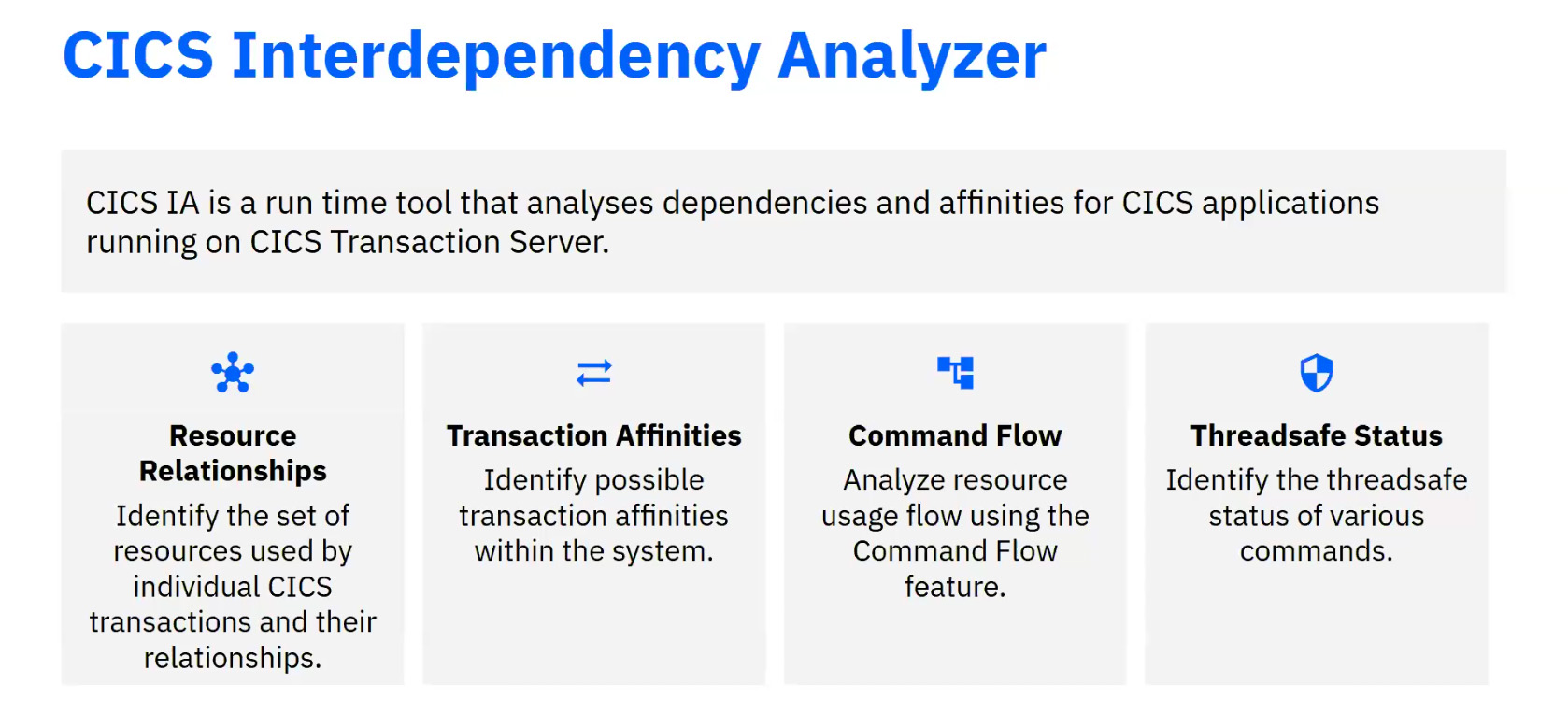 CICS Interdependency Analyzer CICS Interdependency Analyzer